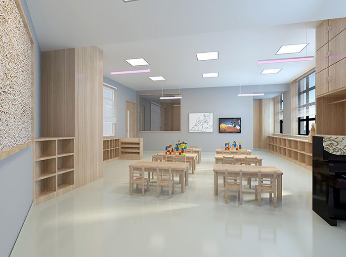 合肥幼兒園培訓學校裝修設計門扇的風格比較經典