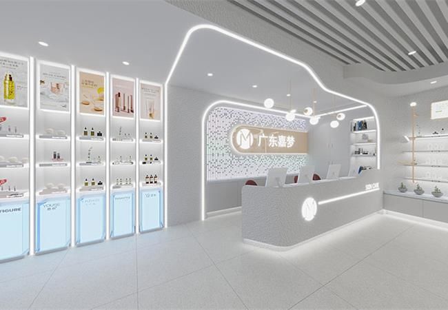 化妝品店裝修效果圖，看合肥裝修公司如何低成本裝修化妝品店？