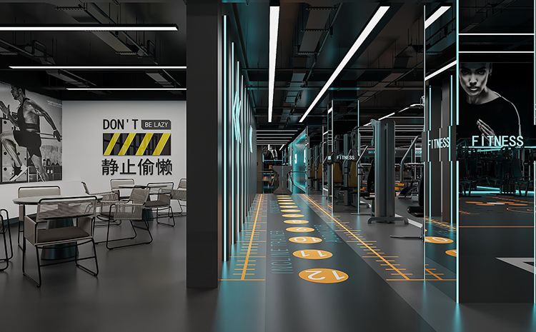 合肥健身房裝修設計效果圖，時尚健身房裝修風格