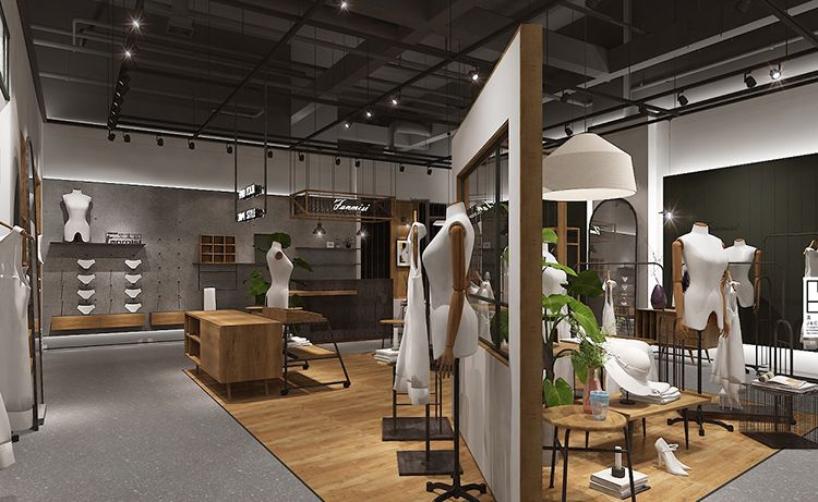 合肥工裝設計|工業風服裝店裝修效果圖