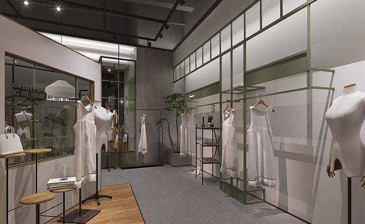合肥工裝設計|工業風服裝店裝修效果圖